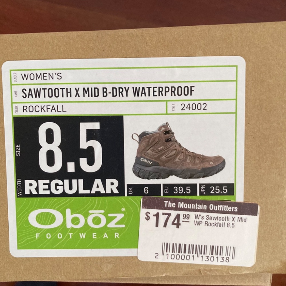 Oboz Sawtooth X Mid Size 8.5 Regular Width Waterproof Hiking Boots